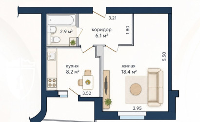 Купить 1-комнатную квартиру, Минск, Обойная, 4/1(Центральный район). Фото 2