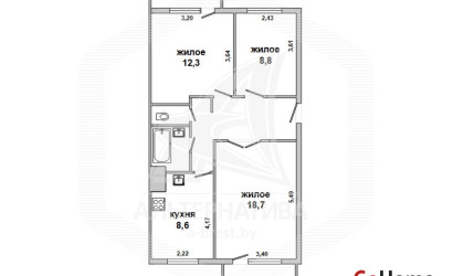 Купить 3-комнатную квартиру, Чернавчицы, , . Фото 15