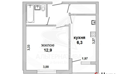 Купить 1-комнатную квартиру, Брест, Речица, ул. Задорожная. Фото 9