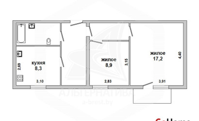 Купить 2-комнатную квартиру, Домачево, , . Фото 13