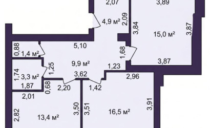 Купить 2-комнатную квартиру, Молодечно, Волынца ул., 6/Б. Фото 10