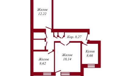 Купить 3-комнатную квартиру, Пинск, 60 лет Октября, 34. Фото 13