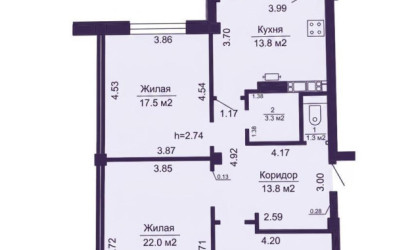 Купить 3-комнатную квартиру, Минск, Крупской ул., 21(Заводской район). Фото 2