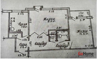 Купить 2-комнатную квартиру, Слоним, 17 Сентября ул., 7. Фото 22