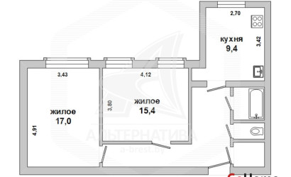 Купить 2-комнатную квартиру, Брест, Центр, ул. Крупской