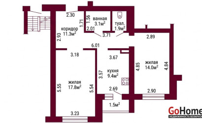 Купить 2-комнатную квартиру, Гродно, Южная, 21А. Фото 15