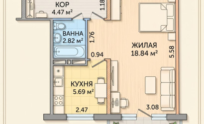 Купить 1-комнатную квартиру, Минск, Седых, 8 (Первомайский район). Фото 11