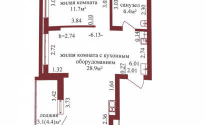 Купить 2-комнатную квартиру, Гродно, Советских Пограничников, 57. Фото 13