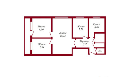 Купить 4-комнатную квартиру, Пинск, Парковая, 3. Фото 10