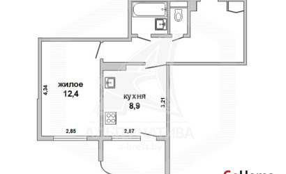 Купить 1-комнатную квартиру, Брест, Вулька, ул. Рябиновая. Фото 1