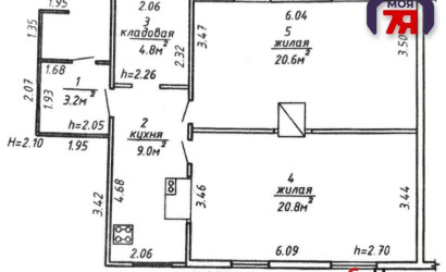 Купить 2-комнатную квартиру, Молодечно, Чкалова 1-ый пер.. Фото 13