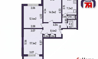 Купить 3-комнатную квартиру, Минск, Никифорова ул., 7 (Первомайский район). Фото 2