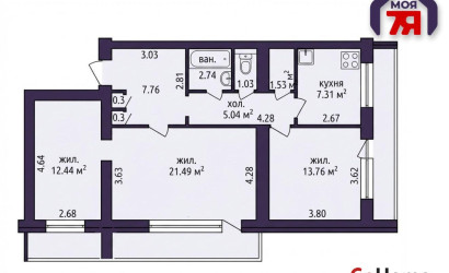 Купить 3-комнатную квартиру, Минск, Одоевского ул., 81 (Фрунзенский район). Фото 21