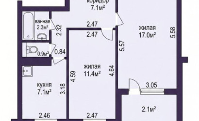 Купить 2-комнатную квартиру, Минск, Звязда газеты просп., 17(Московский район). Фото 2
