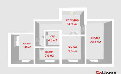 Купить 3-комнатную квартиру, Минск, Ленина ул., 18 (Ленинский район). Фото 25