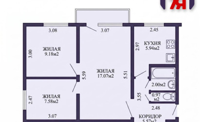 Купить 3-комнатную квартиру, Минск, Надеждинская ул., 7/2(Ленинский район). Фото 2