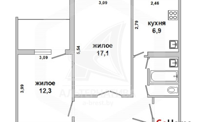 Купить 2-комнатную квартиру, Брест, Ковалево, ул. Суворова. Фото 1