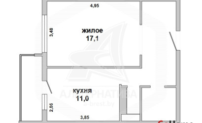 Купить 1-комнатную квартиру, Брест, Вулька, ул. Екельчика. Фото 1