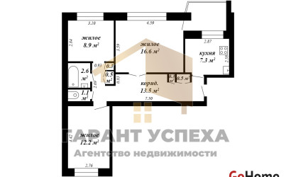 Купить 3-комнатную квартиру, Брест, бульвар Космонавтов, д. . Фото 10