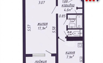 Купить 1-комнатную квартиру, Минск, Восточная ул., 50 (Советский район). Фото 9