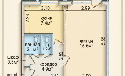 Купить 1-комнатную квартиру, Минск, Болеслава Берута, 17/1 (Фрунзенский район). Фото 1