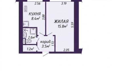 Купить 1-комнатную квартиру, Минск, Ташкентская ул., 20/1 (Заводской район). Фото 6