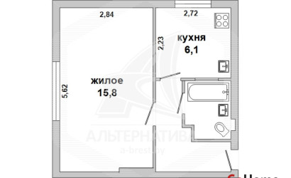 Купить 1-комнатную квартиру, Брест, Граевка, ул. Красногвардейская. Фото 15