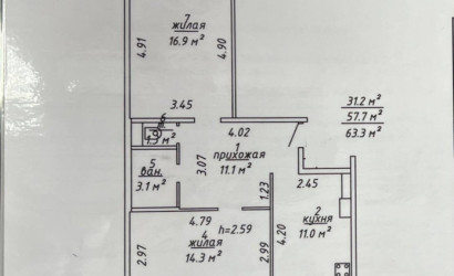 Купить 2-комнатную квартиру, Витебск, Широкая, 36. Фото 16