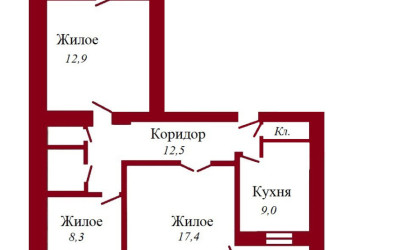 Купить 3-комнатную квартиру, Пинск, Костюшко, 42. Фото 10