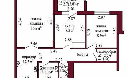 Купить 2-комнатную квартиру, Гродно, Химиков, 6В. Фото 14