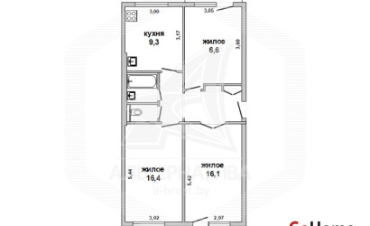 Купить 3-комнатную квартиру, Брест, Южный, ул. Рокоссовского. Фото 24