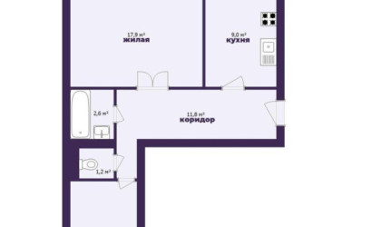 Купить 2-комнатную квартиру, Солигорск, Железнодорожная ул., 16. Фото 26