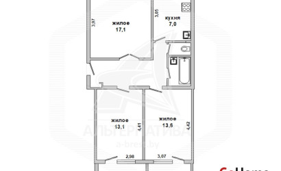 Купить 3-комнатную квартиру, Брест, Брест-восточный, ул. Скрипникова. Фото 17