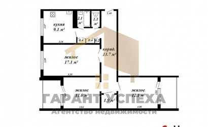 Купить 3-комнатную квартиру, Брест, ул. Сябровская, д. . Фото 15