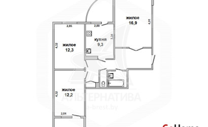 Купить 3-комнатную квартиру, Брест, Вулька, ул. Сябровская. Фото 1