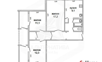 Купить 3-комнатную квартиру, Брест, Дубровка, ул. Дубровская. Фото 15