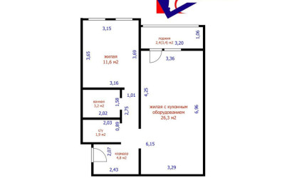 Купить 2-комнатную квартиру, Минск, Минина ул., 6 (Московский район). Фото 1