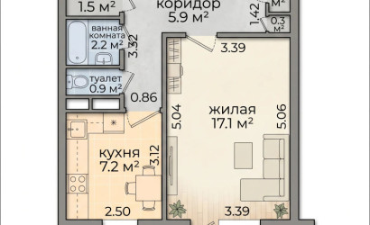 Купить 1-комнатную квартиру, Минск, Михася Лынькова, 23(Фрунзенский район). Фото 1