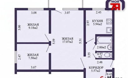 Купить 3-комнатную квартиру, Минск, Надеждинская ул., 7/2 (Ленинский район). Фото 6