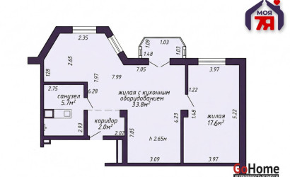 Купить 2-комнатную квартиру, Минск, Охотский пер., 19 (Заводской район). Фото 2