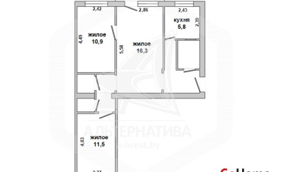 Купить 3-комнатную квартиру, Брест, Центр, пр-т Машерова. Фото 1