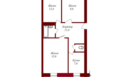 Купить 3-комнатную квартиру, Пинск, Костюшко, 40. Фото 15