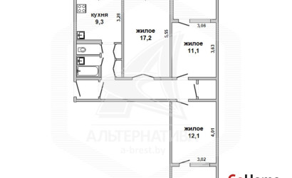 Купить 3-комнатную квартиру, Беловежский, , . Фото 17