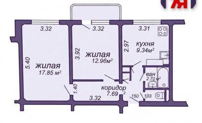  12-этаж.(62.7 м2), Минск(Скрипникова ул., 9)