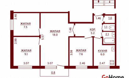 Купить 4-комнатную квартиру, Гродно, Ленинского Комсомола, 45. Фото 15