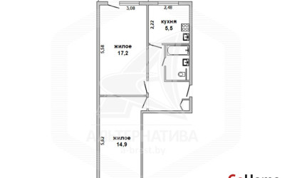 Купить 2-комнатную квартиру, Брест, Восток, ул. Московская. Фото 15