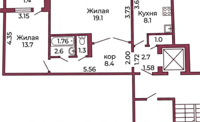 Купить 2-комнатную квартиру, Гродно, Ленинского Комсомола, 44А. Фото 14