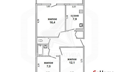 Купить 3-комнатную квартиру, Еремичи, , . Фото 12