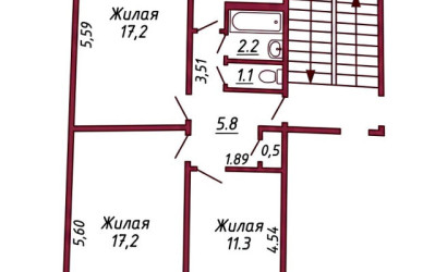 Купить 3-комнатную квартиру, Гродно, Домбровского, 13. Фото 10
