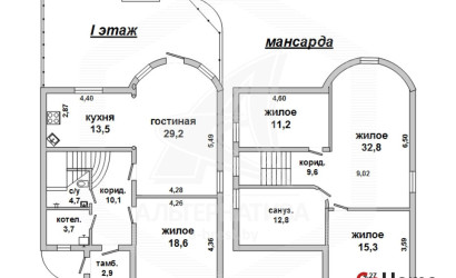  2-этаж.(166.4 м2), Брест(Гершоны)